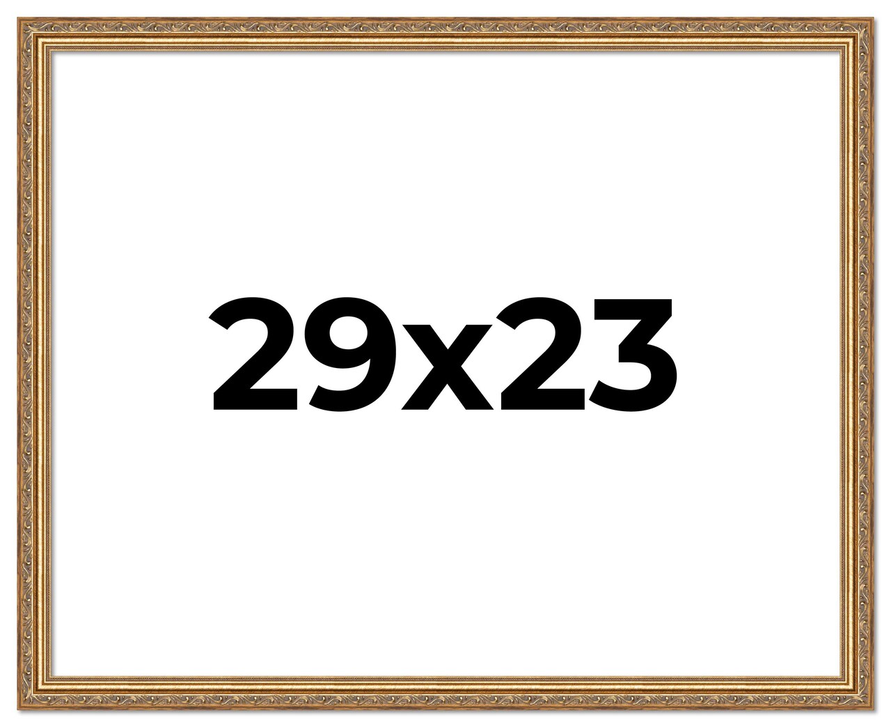 29x23 Solid Wood Antique Picture Frame with UV-Resistant Acrylic & Acid-Free Backing, Available in 4 Finishes: Bronze, Gold, Silver, and Gold with Black